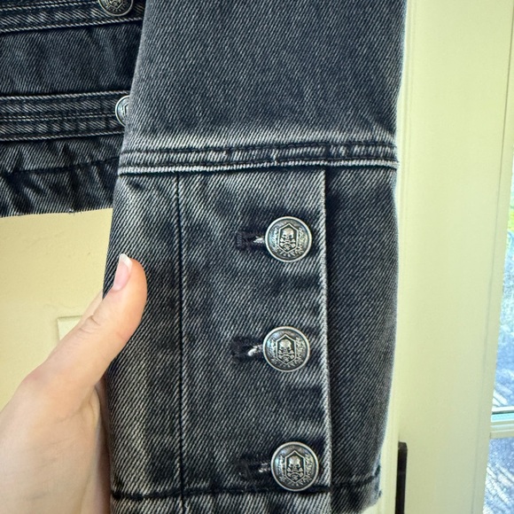 The Kooples GREY DENIM OFFICER-STYLE JACKET Size 1 aka S - Picture 14 of 16